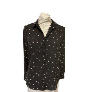 Nwt Banana Republic Classic Fit Black Button-Up Shirt  Size XS